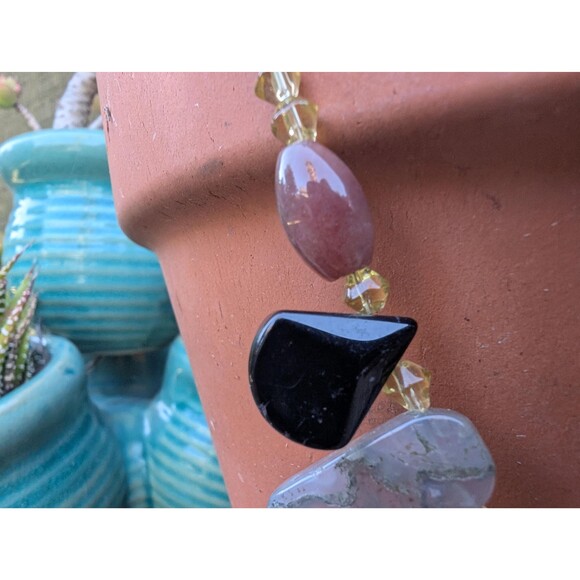 Vintage Moss Agate Beaded Stone Necklace - Picture 7 of 16